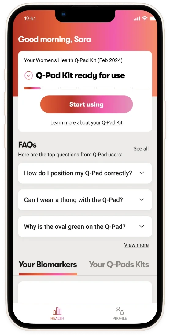 Qvin app home screen