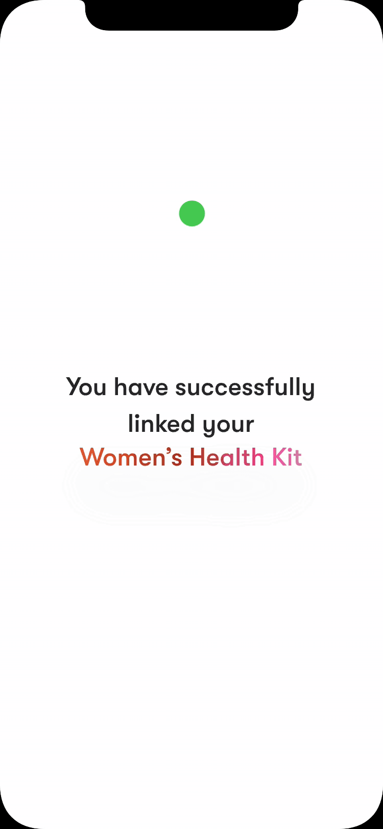 Qvin app confirming that the kit was linked successfully