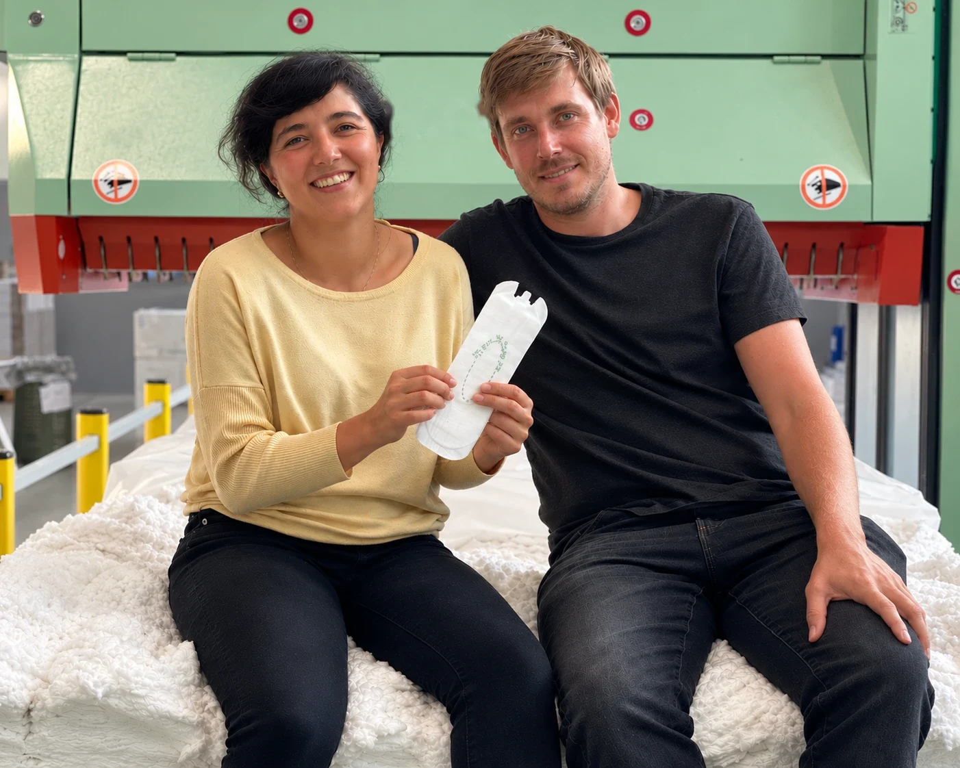 Sara Naseri, MD, and Søren Therkelsen, the founders of Qvin, holding a Q-Pad
